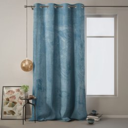 Zasłona VELVET kolor błękitny  przelotki srebrne velvet 140x270 ameliahome - CURT/AH/VELVET/EYELETS/BLUE/140X270/1