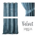 Zasłona VELVET kolor błękitny  przelotki srebrne velvet 140x270 ameliahome - CURT/AH/VELVET/EYELETS/BLUE/140X270/1