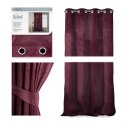 Zasłona VELVET kolor bordowy  przelotki srebrne velvet 140x270 ameliahome - CURT/AH/VELVET/EYELETS/BURGUNDY/140X27