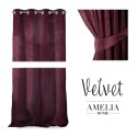 Zasłona VELVET kolor bordowy  przelotki srebrne velvet 140x270 ameliahome - CURT/AH/VELVET/EYELETS/BURGUNDY/140X27