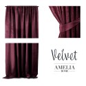 Zasłona VELVET kolor bordowy   velvet 140x270 ameliahome - CURT/AH/VELVET/PLEAT/BURGUNDY/140X270/1PC