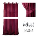 Zasłona VELVET kolor czerwony  przelotki srebrne velvet 140x270 ameliahome - CURT/AH/VELVET/EYELETS/WINE/140X270/1