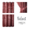 Zasłona VELVET kolor różowy  przelotki srebrne velvet 140x245 ameliahome - CURT/AH/VELVET/EYELETS/ROSE/140X245/1PC