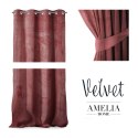 Zasłona VELVET kolor różowy  przelotki srebrne velvet 140x270 ameliahome - CURT/AH/VELVET/EYELETS/ROSE/140X270/1PC