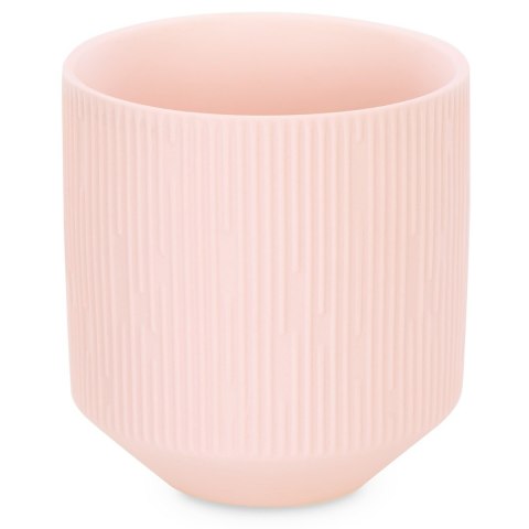 Świecznik PASO  koralowy styl nowoczesny do wewnątrz ameliahome - CANDLEHOLDER/AH/PASO/PEACH/9X9,8