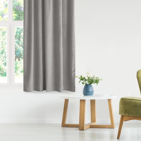 Zasłona VILA  szary  złote przelotki metalowe złote velvet 135x175 homede - CURT/HOM/VILA/VELVET/EYELETS/G/GR