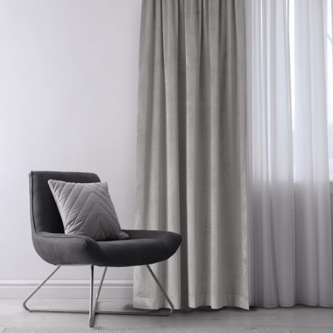 Zasłona VILA  szary  złote przelotki metalowe złote velvet 135x245 homede - CURT/HOM/VILA/VELVET/EYELETS/G/GR