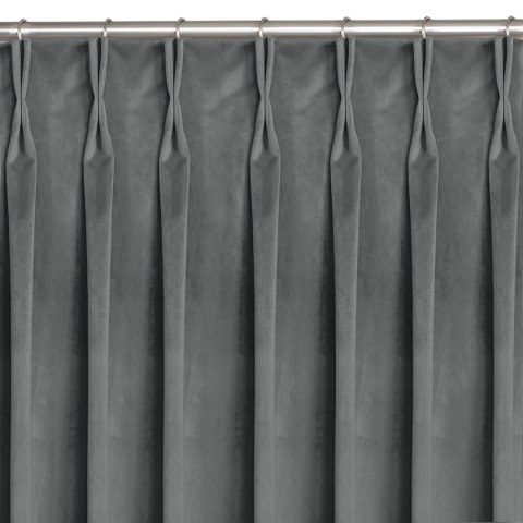 Zasłona VILA  grafitowy  flex 9,5 cm z podwójną zakładką velvet 135x300 homede - CURT/HOM/VILA/VELVET/FLEX/95