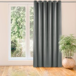 Zasłona VILA  grafitowy  srebrne przelotki metalowe srebrne velvet 135x245 homede - CURT/HOM/VILA/VELVET/EYEL