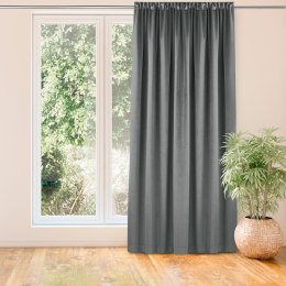 Zasłona VILA  grafitowy   smok transparentna 10 cm z grzywką 3 cm velvet 135x225 homede - CURT/HOM/VILA/