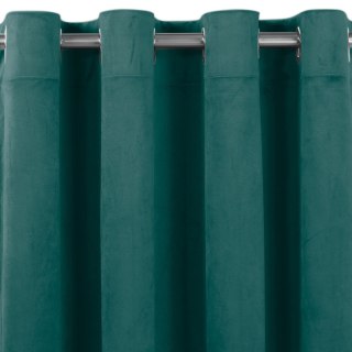 Zasłona VILA morski srebrne przelotki metalowe srebrne velvet 135x245 homede - CURT/HOM/VILA/VELVET/EYELETS