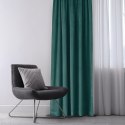 Zasłona VILA  morski  srebrne przelotki metalowe srebrne velvet 135x300 homede - CURT/HOM/VILA/VELVET/EYELETS