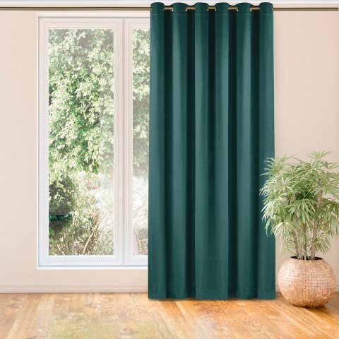 Zasłona VILA  morski  złote przelotki metalowe złote velvet 135x270 homede - CURT/HOM/VILA/VELVET/EYELETS/G/M