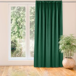 Zasłona VILA  butelkowa zieleń   smok transparentna 5 cm z grzywką 3 cm velvet 135x270 homede - CURT/HOM