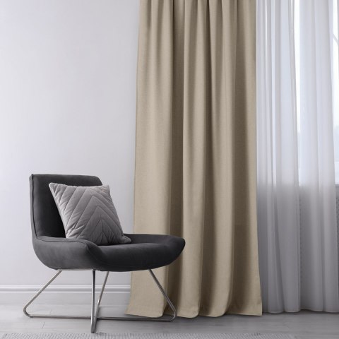 Zasłona CARMENA  beżowy   smok transparentna 10 cm plecionka 150x300 homede - CURT/HOM/CARMENA/BRAID/PLE