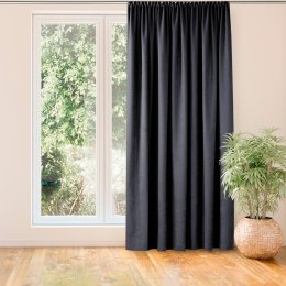 Zasłona MILANA  grafitowy   smok transparentna 7,5 cm szenila 140x300 homede - CURT/HOM/MILANA/CHENILLE/