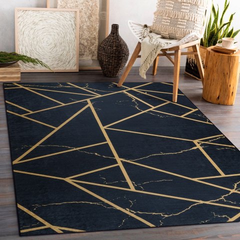 Dywan krótkowłosy ARLEN MARBLE2  czarny motyw glamour styl glamour 120x170 hakano - RUG/LU/ARLEN/MARBLE2/BLACK/120x170