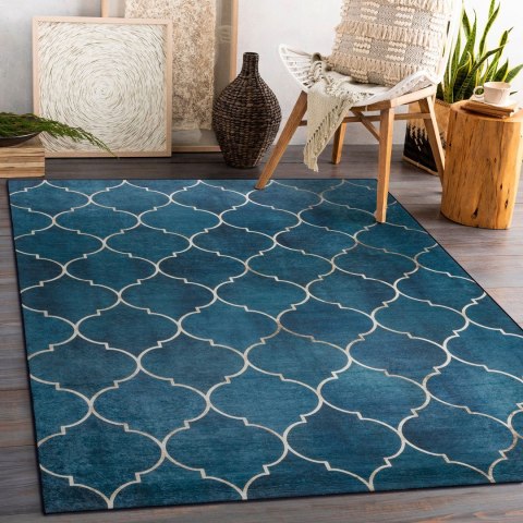 Dywan krótkowłosy ARLEN CLOVER  indygo motyw glamour styl nowoczesny 160x220 hakano - RUG/LU/ARLEN/CLOVER/BLUE/160x220