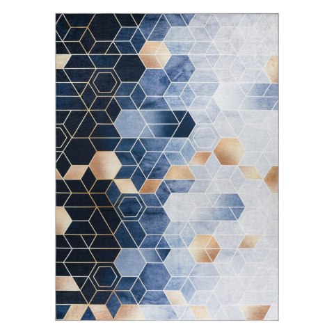 Dywan krótkowłosy ARLEN CUBE  niebieski motyw geometryczny styl nowoczesny 160x220 hakano - RUG/LU/ARLEN/CUBE/BLUE/160x220