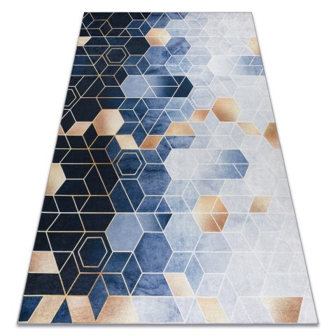 Dywan krótkowłosy ARLEN CUBE  niebieski motyw geometryczny styl nowoczesny 160x220 hakano - RUG/LU/ARLEN/CUBE/BLUE/160x220