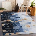 Dywan krótkowłosy ARLEN CUBE  niebieski motyw geometryczny styl nowoczesny 160x220 hakano - RUG/LU/ARLEN/CUBE/BLUE/160x220