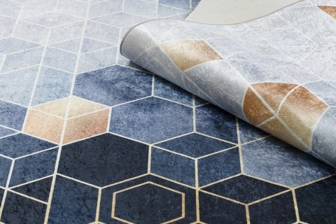 Dywan krótkowłosy ARLEN CUBE  niebieski motyw geometryczny styl nowoczesny 160x220 hakano - RUG/LU/ARLEN/CUBE/BLUE/160x220
