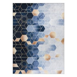 Dywan krótkowłosy ARLEN CUBE  niebieski motyw geometryczny styl nowoczesny 80x150 hakano - RUG/LU/ARLEN/CUBE/BLUE/80x150