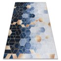 Dywan krótkowłosy ARLEN CUBE  niebieski motyw geometryczny styl nowoczesny 80x150 hakano - RUG/LU/ARLEN/CUBE/BLUE/80x150