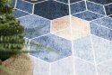 Dywan krótkowłosy ARLEN CUBE  niebieski motyw geometryczny styl nowoczesny 80x150 hakano - RUG/LU/ARLEN/CUBE/BLUE/80x150