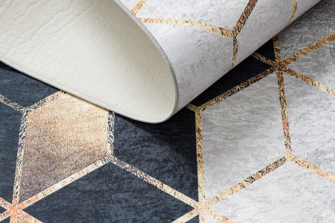 Dywan krótkowłosy ARLEN CUBE2  czarny motyw geometryczny styl nowoczesny 120x170 hakano - RUG/LU/ARLEN/CUBE2/BLACK+GOLD/12