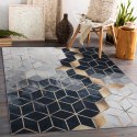 Dywan krótkowłosy ARLEN CUBE2  czarny motyw geometryczny styl nowoczesny 160x220 hakano - RUG/LU/ARLEN/CUBE2/BLACK+GOLD/16