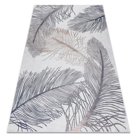 Dywan krótkowłosy ARLEN FEATHERS  niebieski motyw zwierzęcy styl boho 120x170 hakano - RUG/LU/ARLEN/FEATHERS/BEIGE/120x170