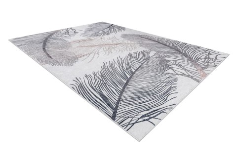 Dywan krótkowłosy ARLEN FEATHERS  niebieski motyw zwierzęcy styl boho 120x170 hakano - RUG/LU/ARLEN/FEATHERS/BEIGE/120x170