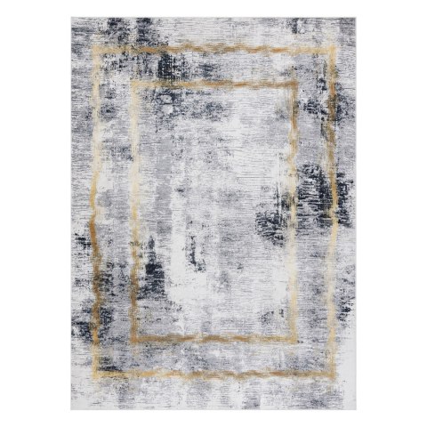 Dywan krótkowłosy ARLEN FRAME2  szary styl glamour 80x150 hakano - RUG/LU/ARLEN/FRAME2/GREY+GOLD/80x150