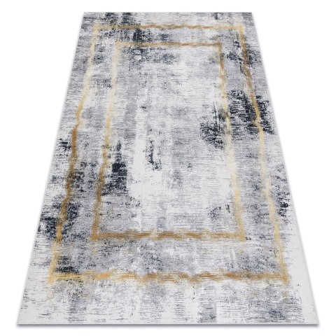 Dywan krótkowłosy ARLEN FRAME2  szary styl glamour 80x150 hakano - RUG/LU/ARLEN/FRAME2/GREY+GOLD/80x150