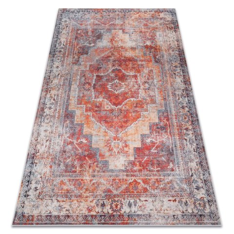 Dywan krótkowłosy ARLEN FRAME3 czerwony styl vintage 120x170 hakano - RUG/LU/ARLEN/FRAME3/RED/120x170