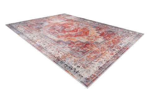 Dywan krótkowłosy ARLEN FRAME3 czerwony styl vintage 120x170 hakano - RUG/LU/ARLEN/FRAME3/RED/120x170