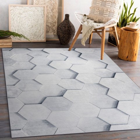 Dywan krótkowłosy ARLEN HONEY  szary motyw geometryczny styl nowoczesny 160x220 hakano - RUG/LU/ARLEN/HONEY/GREY/160x220