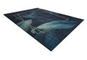 Dywan krótkowłosy ARLEN LEAVES  granatowy motyw glamour styl tropikalny 160x220 hakano - RUG/LU/ARLEN/LEAVES/BLUE/160x220