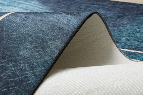Dywan krótkowłosy ARLEN LEAVES  granatowy motyw glamour styl tropikalny 160x220 hakano - RUG/LU/ARLEN/LEAVES/BLUE/160x220