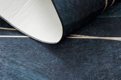 Dywan krótkowłosy ARLEN LEAVES  granatowy motyw glamour styl tropikalny 160x220 hakano - RUG/LU/ARLEN/LEAVES/BLUE/160x220
