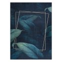Dywan krótkowłosy ARLEN LEAVES  granatowy motyw glamour styl tropikalny 80x150 hakano - RUG/LU/ARLEN/LEAVES/BLUE/80x150