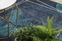Dywan krótkowłosy ARLEN LEAVES  granatowy motyw glamour styl tropikalny 80x150 hakano - RUG/LU/ARLEN/LEAVES/BLUE/80x150
