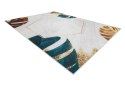 Dywan krótkowłosy ARLEN LEAVES1  biały motyw glamour styl tropikalny 160x220 hakano - RUG/LU/ARLEN/LEAVES1/WHITE+GOLD/160x