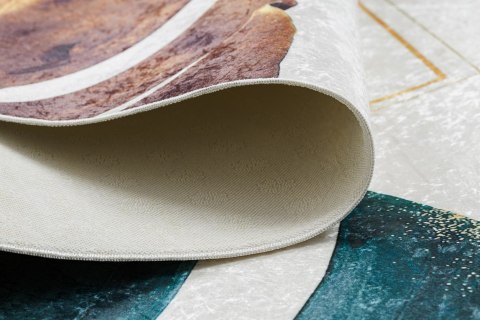 Dywan krótkowłosy ARLEN LEAVES1  biały motyw glamour styl tropikalny 160x220 hakano - RUG/LU/ARLEN/LEAVES1/WHITE+GOLD/160x