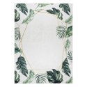 Dywan krótkowłosy ARLEN LEAVES2  biały motyw roślinny styl tropikalny 120x170 hakano - RUG/LU/ARLEN/LEAVES2/WHITE+GREEN/12