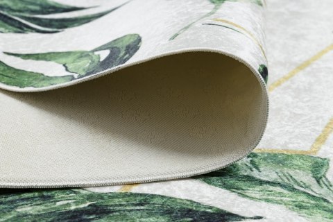 Dywan krótkowłosy ARLEN LEAVES2  biały motyw roślinny styl tropikalny 120x170 hakano - RUG/LU/ARLEN/LEAVES2/WHITE+GREEN/12