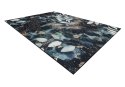 Dywan krótkowłosy ARLEN LEAVES3  czarny motyw glamour styl tropikalny 160x220 hakano - RUG/LU/ARLEN/LEAVES3/BLACK+TURQUISE
