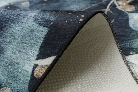 Dywan krótkowłosy ARLEN LEAVES3  czarny motyw glamour styl tropikalny 160x220 hakano - RUG/LU/ARLEN/LEAVES3/BLACK+TURQUISE