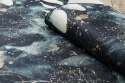 Dywan krótkowłosy ARLEN LEAVES3  czarny motyw glamour styl tropikalny 160x220 hakano - RUG/LU/ARLEN/LEAVES3/BLACK+TURQUISE
